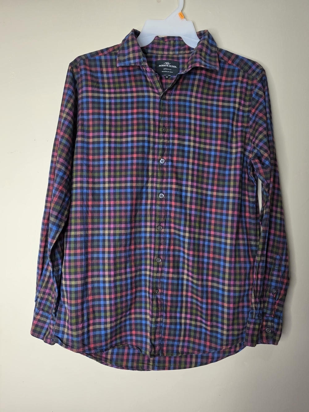 Rodd & Gunn Plaid Button Shirt Mens Size M Sports Fit Cotton Woven In Italy